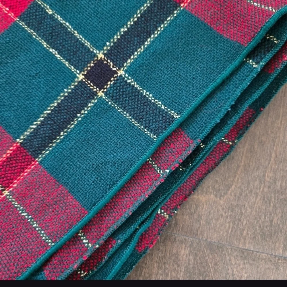 Vintage Red, Green, Gold Vintage Square tablecloth by Vera Neumann